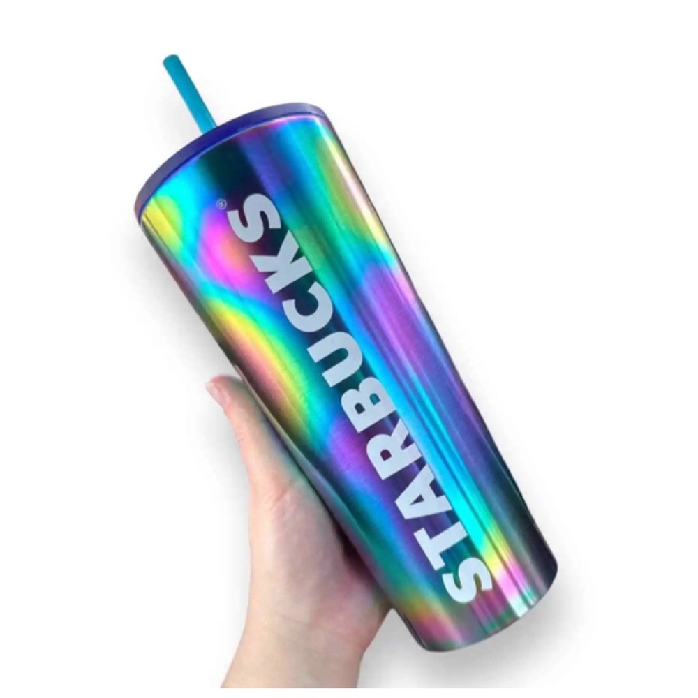 NEW Starbucks Rainbow Oil Slick Stainless Steel Tumbler Venti